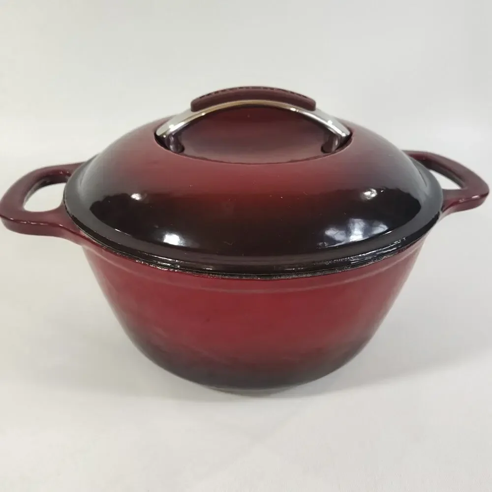 Kitchen Aid 3.5qt Enameled Cast Iron Covered‎ Round Dutch Oven Red